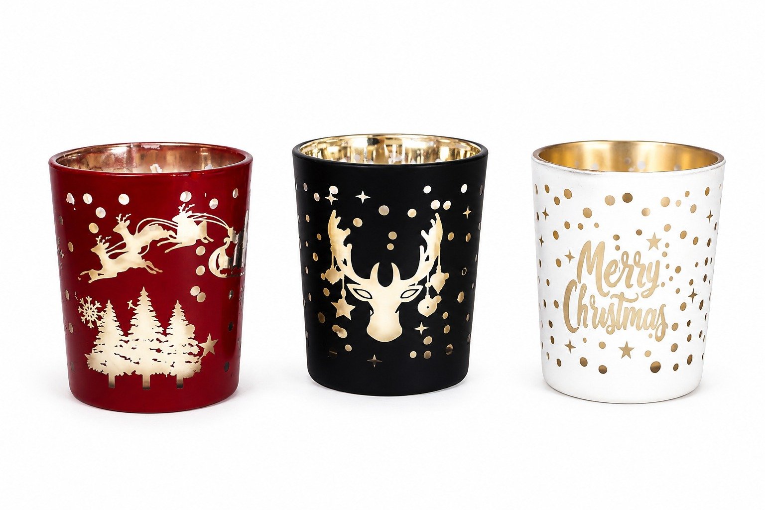 Christmas shot glass candle